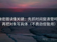 微密圈读懂关键：先抓时间窗清楚吗，再把对象写具体（不费劲但管用）