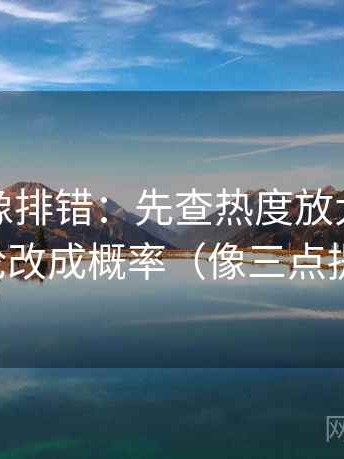 YY漫画像排错：先查热度放大吗，再把定论改成概率（像三点提示卡）