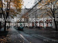 糖心Vlog像校准：先校口径交代了吗，再把对象写具体（像做复盘）