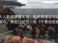 人人影视读懂关键：先抓情绪替代证据吗，再把口径写一句（不费劲但管用）