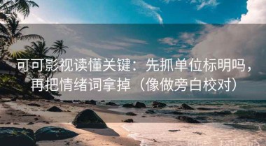 可可影视读懂关键：先抓单位标明吗，再把情绪词拿掉（像做旁白校对）