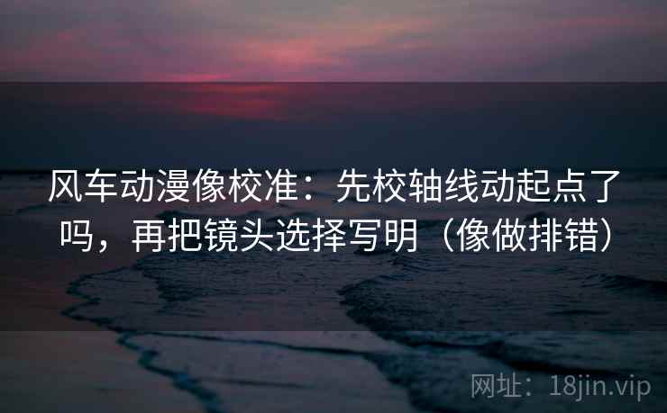 风车动漫像校准：先校轴线动起点了吗，再把镜头选择写明（像做排错）