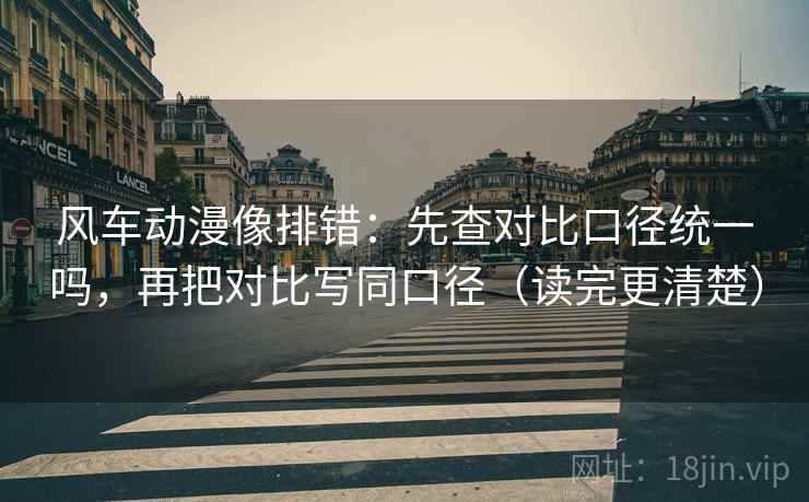 风车动漫像排错：先查对比口径统一吗，再把对比写同口径（读完更清楚）