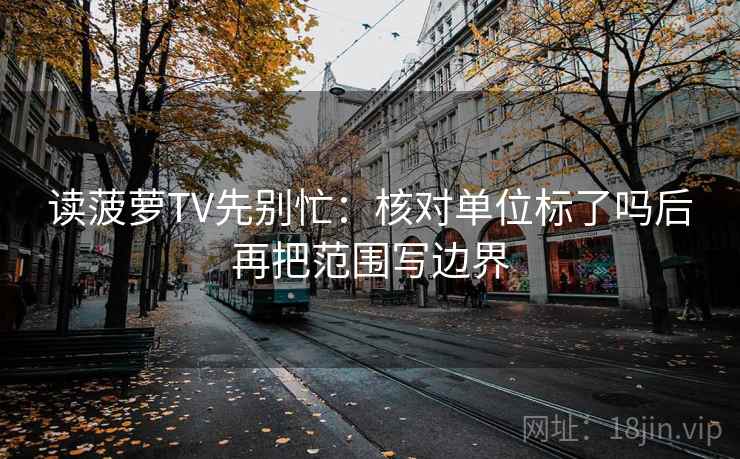 读菠萝TV先别忙：核对单位标了吗后再把范围写边界