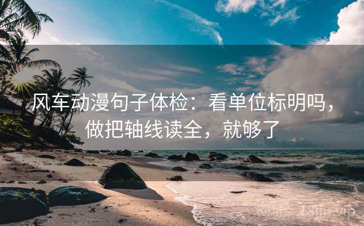 风车动漫句子体检：看单位标明吗，做把轴线读全，就够了